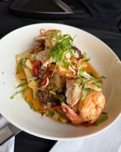 Florida Red Snapper, Gulf Coast Shrimp & Beef Brisket Pad Thai