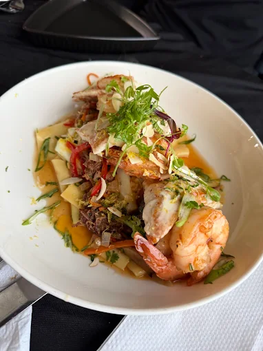 Florida Red Snapper, Gulf Coast Shrimp & Beef Brisket Pad Thai